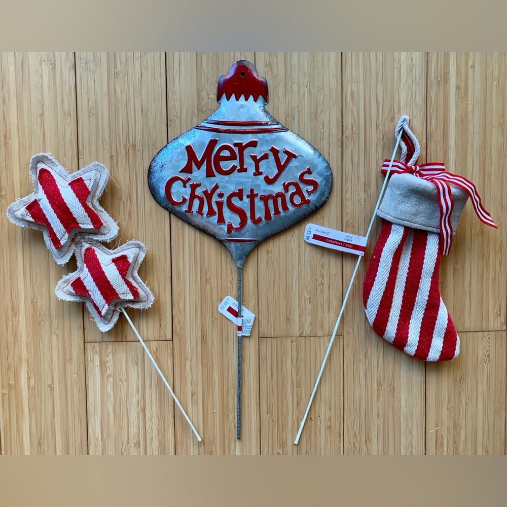 Ashland | Stars Stocking Ornament Holiday Wreath Picks Christmas Decor Set of 3